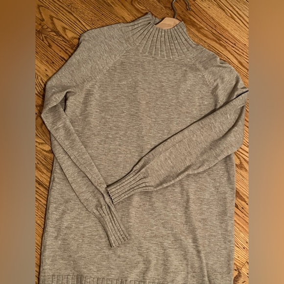 Melanie Lyne Mock Neck Rib Knit Sweater in colour Dark Oatmeal- XS - Picture 13 of 13